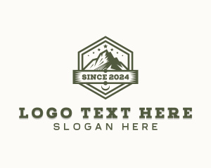 Outdoor - Hiking Mountain Peak logo design