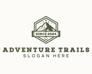 Hiking Mountain Peak logo design