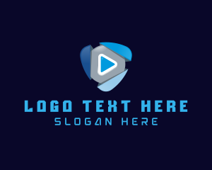 3D Play Button logo design