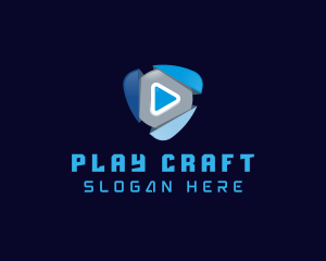 3D Play Button logo design