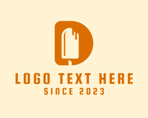 Orange - Popsicle Ice Cream Letter D logo design