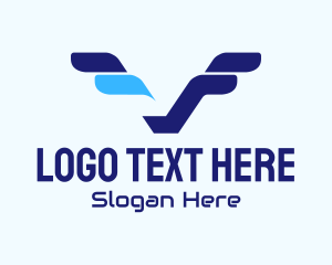 Linear - Winged Letter V logo design