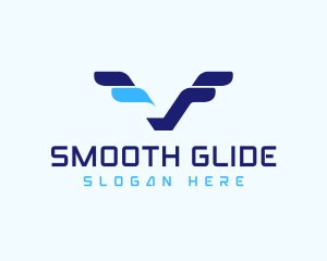 Glide - Flight Wings Letter V logo design