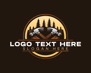 Forest - Hammer Woodwork Carpentry logo design