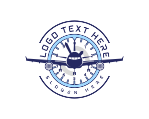 Pilot Hat - Airplane Flight Gauge logo design