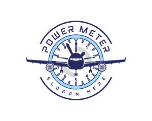 Meter - Airplane Flight Gauge logo design