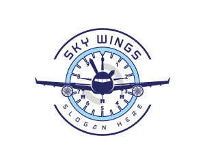 Airplane Flight Gauge logo design