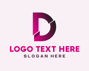 Gradient Slice Letter D Logo