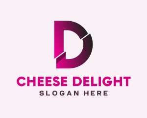 Gradient Slice Letter D logo design