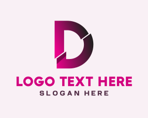 Gradient Slice Letter D Logo