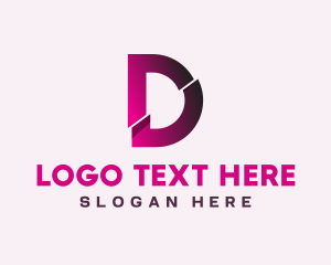 Gradient Slice Letter D Logo