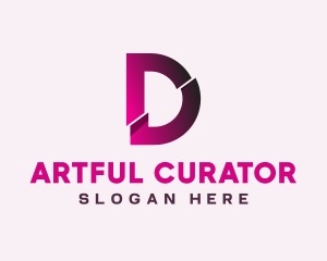 Gradient Slice Letter D logo design