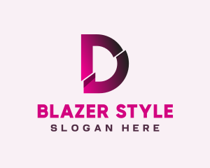 Gradient Slice Letter D logo design