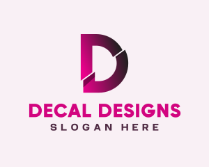 Gradient Slice Letter D logo design