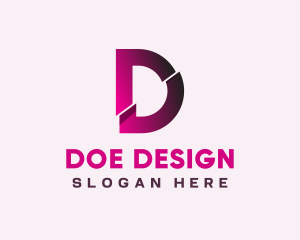 Gradient Slice Letter D logo design