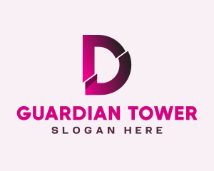 Gradient Slice Letter D logo design