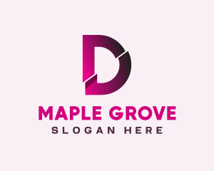 Gradient Slice Letter D logo design