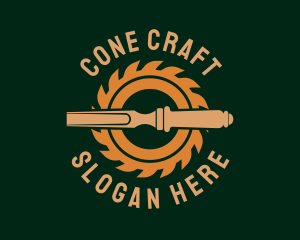 Wood Carpentry Tools logo design