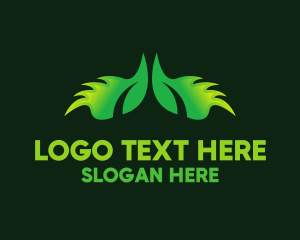 Herbal - Green Eco Wings logo design