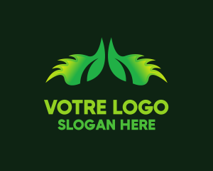 Green Eco Wings Logo