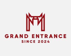 Entrance - Red Gate Letter M logo design