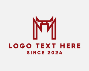 Initial - Red Gate Letter M logo design