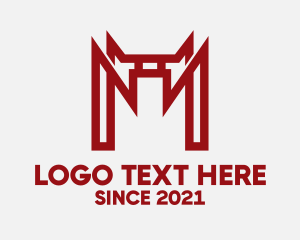 Gate - Red Gate Letter M logo design