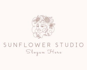Sunflower - Sunflower Beautiful Lady logo design