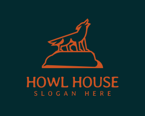 Howl - Orange Hunter Wolf logo design