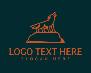 Hound - Orange Hunter Wolf logo design