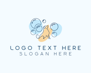 Puppy Daycare - Bubble Dog Grooming logo design
