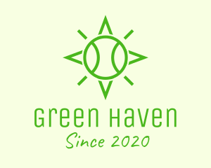 Green Tennis Ball Star logo design