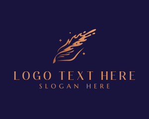 Calligraphy - Quill Writer Author logo design