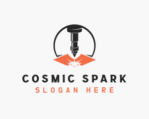 Laser Fabrication Spark logo design