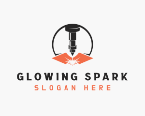 Laser Fabrication Spark logo design