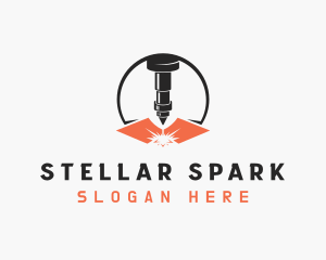 Laser Fabrication Spark logo design