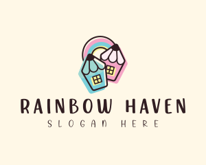 Pencil Rainbow House logo design