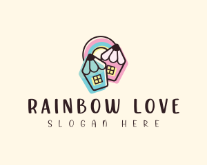 Pencil Rainbow House logo design