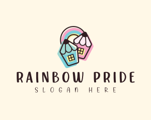 Pencil Rainbow House logo design