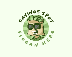 Cash Bag Cartoon logo design