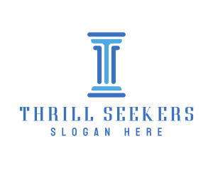 Blue Pillar T logo design