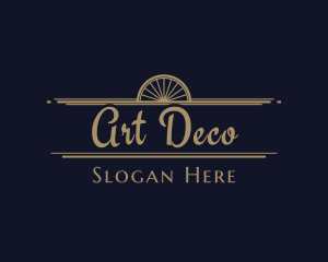 Art Deco Wheel Signage logo design