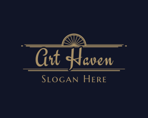 Art Deco Wheel Signage logo design