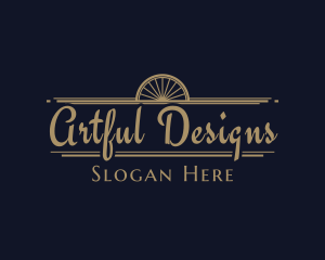 Art Deco Wheel Signage logo design