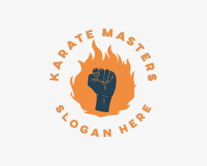 Karate - Fire Fist Power logo design