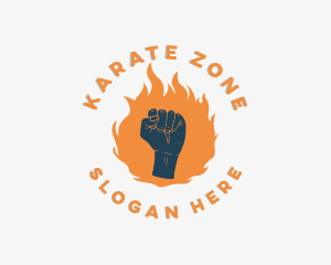 Karate - Fire Fist Power logo design