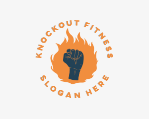 Boxing - Fire Fist Power logo design