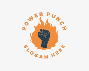 Punch - Fire Fist Power logo design