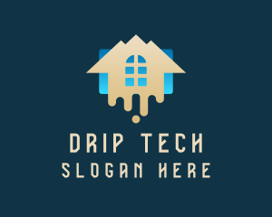 House Paint Drip logo design