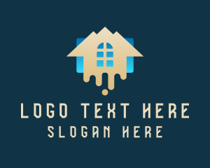 Architecture - House Paint Drip logo design